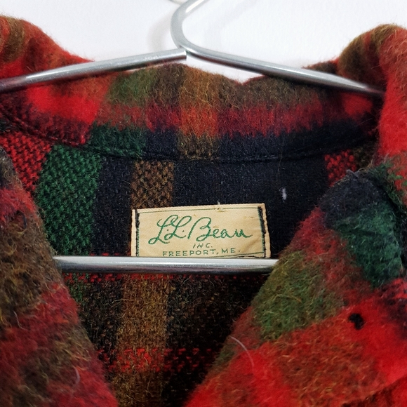 Vintage 1970s L.L.Bean wool Chequered over Shirt - Size Small / Boxy Fit - Picture 5 of 5